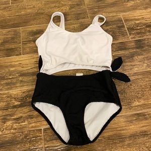GB girls black and white swim suit